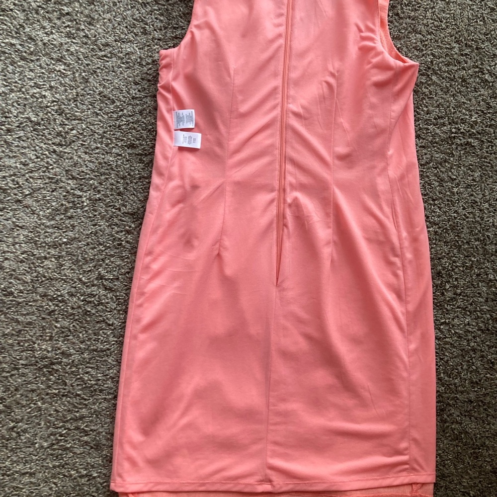 Kasper Pink Sheath Midi Dress V-Neck Sleeveless - Picture 4 of 10